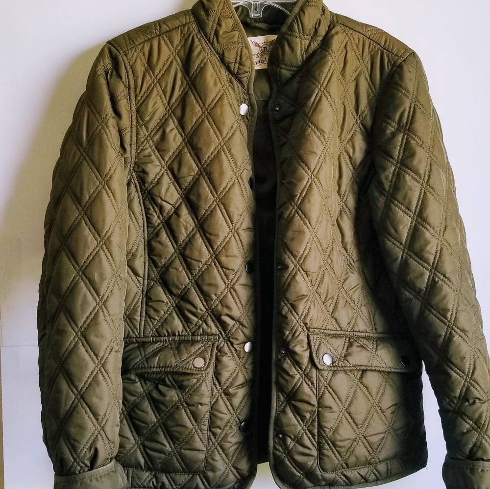 Faded Glory Olive Green Quilted Jacket